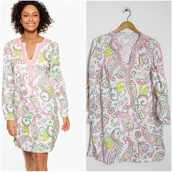 Talbots Other - Talbots Aqua Club Gauze Caftan Cover-Up – Island Paisley – XS